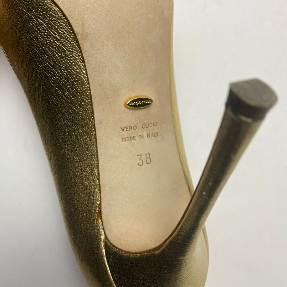 Sergio Rossi Gold Pumps Size 8 - Picture 8 of 9